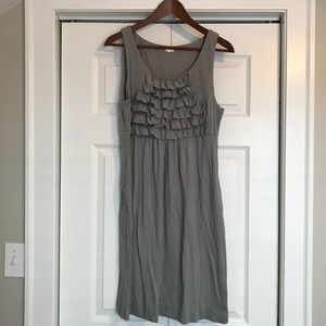 Jcrew gray ruffled dress medium